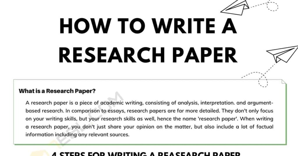 How to Write a good research paper